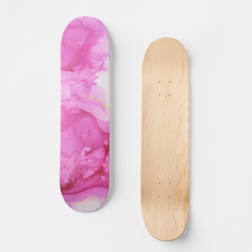 Hot Pink and Gold Skateboard
