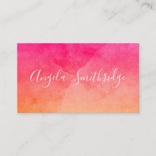 Hot Pink and Gold Watercolor Background Business Card