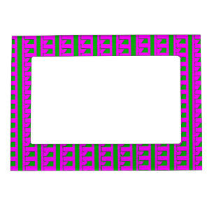 Hot Pink and Green Pattern Magnetic Frame