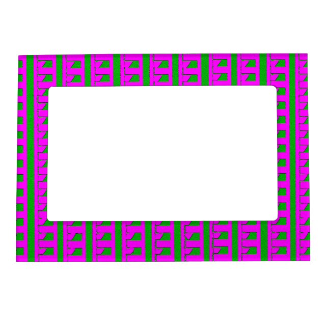 Hot Pink and Green Pattern Magnetic Frame (Front)