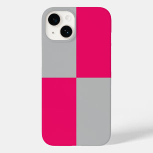 Hot Pink and Grey Colour Blocks Case-Mate iPhone 14 Case