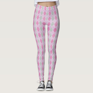 Hot Pink and Grey Tones Watercolor Leggings