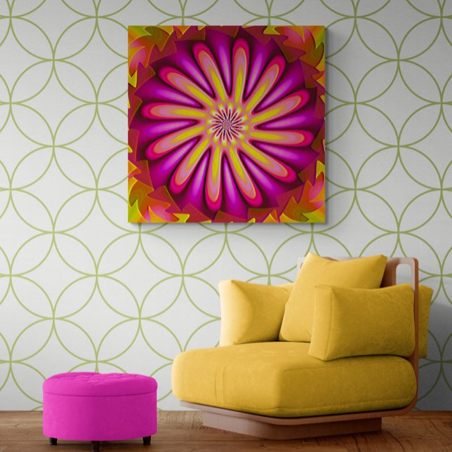 Hot Pink And Groovy Fractal Flower Canvas Print (Creator Uploaded)
