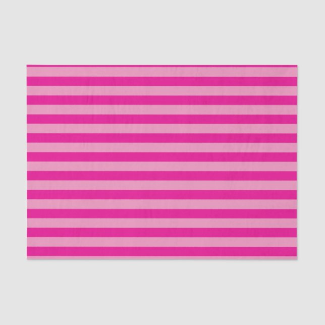 Hot Pink and Light Pink Stripes Tissue Paper (Front)