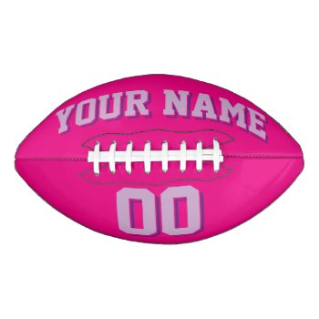 Hot Pink And Light Purple Custom Football by Custom_Footballs at Zazzle