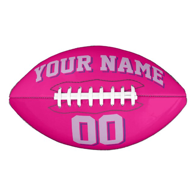 HOT PINK AND LIGHT PURPLE Custom Football (Front)