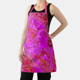 Hot Pink and Magenta Swirl All-Over Print Apron