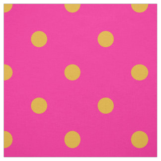 Hot Pink and Marigold Orange Polka Dot Fabric