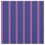 [ Thumbnail: Hot Pink and Midnight Blue Colored Lines Fabric ]