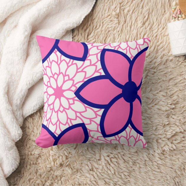 Hot pink and navy best sale throw pillows