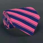 Hot Pink and Navy Blue Polka Dot Stripes Neck Tie<br><div class="desc">Men's Ties. ⭐ 100% Customizable. If you need further customization, please click the "Customize it" button and use our design tool to resize, rotate, change colors, add text and more. Made with high resolution vector and/or digital graphics for a professional print. NOTE: (THIS IS A PRINT. All zazzle product designs...</div>