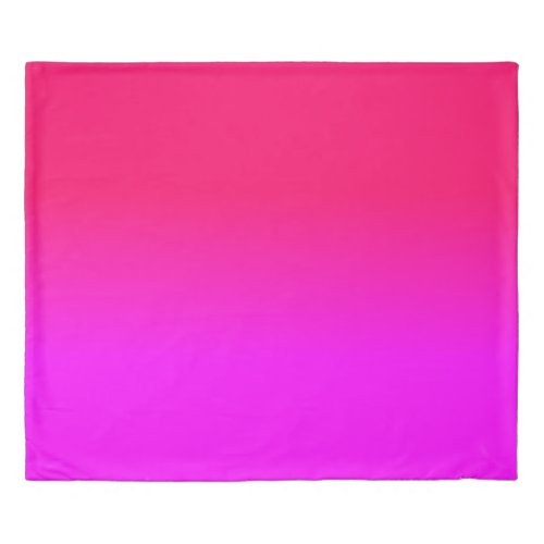 Hot Pink and Neon Pink Ombre Shade Color Fade Duvet Cover