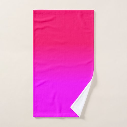 Hot Pink and Neon Pink Ombre Shade Color Fade Hand Towel