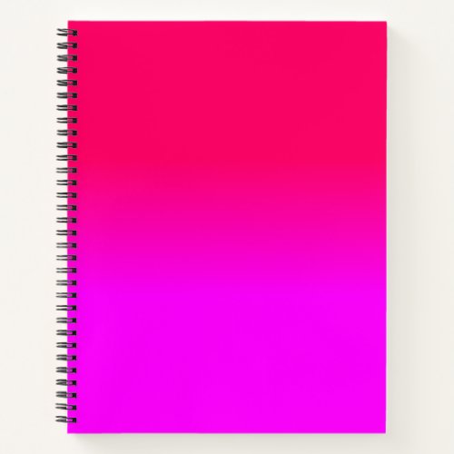 Hot Pink and Neon Pink Ombre Shade Color Fade Notebook