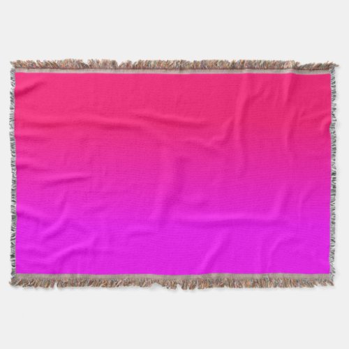 Hot Pink and Neon Pink Ombre Shade Color Fade Throw Blanket