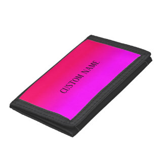 Hot Pink and Neon Pink Ombre Shade Color Fade Tri-fold Wallet