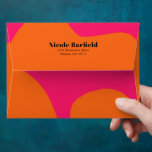 Hot Pink and Orange Abstract with Return Address Envelope<br><div class="desc">This bold and bright envelope in hot pink and orange abstract shapes makes your invitations and other mailings pop with style and appeal! A text template is included on the back flap of the design to personalize with your return address.</div>