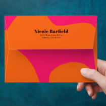 Hot Pink and Orange Abstract with Return Address Envelope
