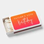 Hot Pink and Orange Bright 25th Birthday for Her Matchboxes