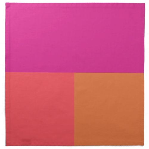 Hot Pink And Orange Color Blocks Cloth Napkin