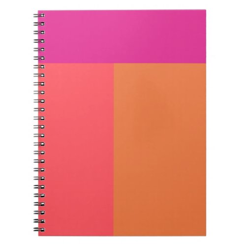 Hot Pink And Orange Color Blocks Notebook