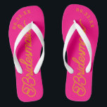 Hot Pink and Orange Custom Bridal Party Flip Flops<br><div class="desc">These flip flops are perfect for your bridesmaids! Customize with your wedding date and wedding colors.</div>