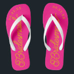 Hot Pink and Orange Custom Bridal Party Flip Flops<br><div class="desc">These flip flops are perfect for your bridesmaids! Customize with your wedding date and wedding colors.</div>
