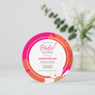 Hot Pink and Orange Daisy Abstract Floral Bridal