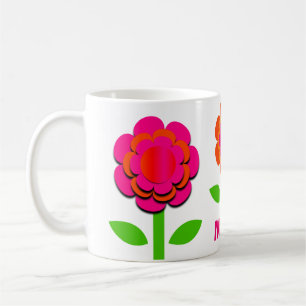Hot Pink and Orange Flowers Coffee Mug