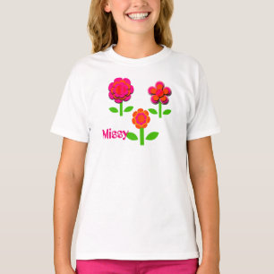Hot Pink and Orange Flowers T-Shirt