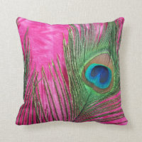 Hot Pink and Peacock Feathers Still Life