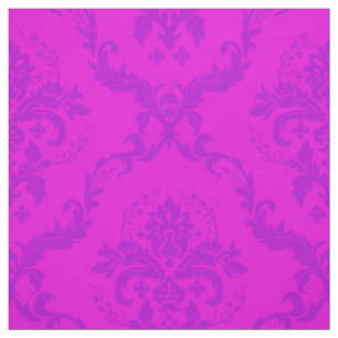 Hot Pink And Pink Floral Damasks Fabric