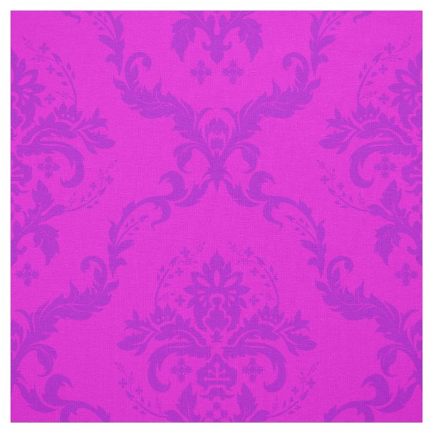 Hot Pink and Purple Floral Geometric Pattern Fabric Zazzle