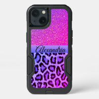 Hot Pink and Purple Glam Leopard Personalized
