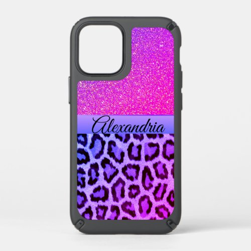 Hot Pink and Purple Glam Leopard Speck iPhone 12 Mini Case