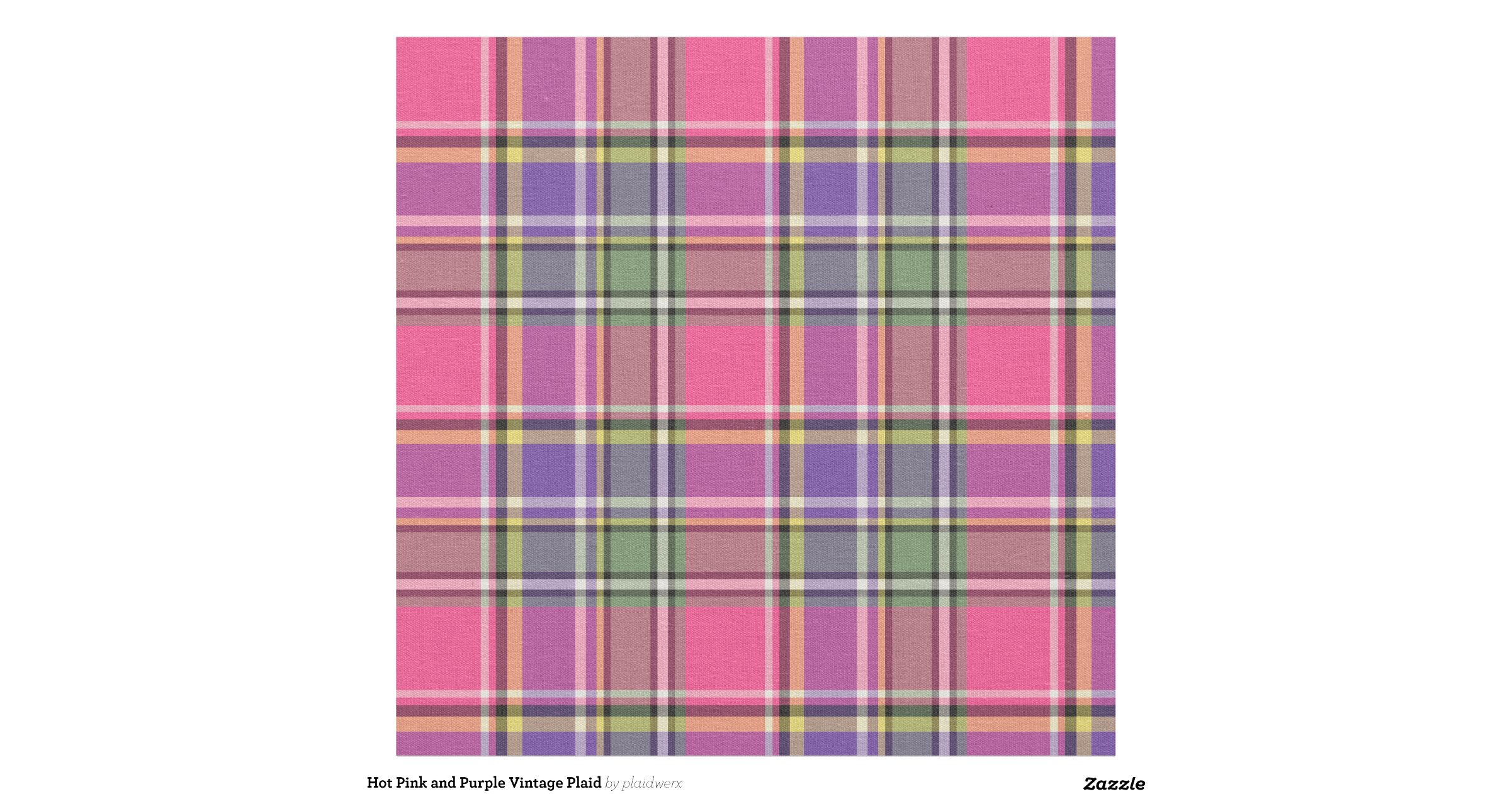 hot_pink_and_purple_vintage_plaid_fabric ...