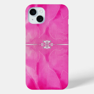 Hot Pink and Silver iPhone 15 Plus Case