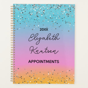 Hot Pink and Silver Glitter Personalized 2024 Planner