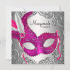 Hot Pink and Silver Mask Masquerade Party