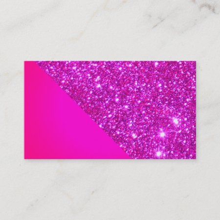 Hot Pink And Sparkle Glitter Biz Card 3a