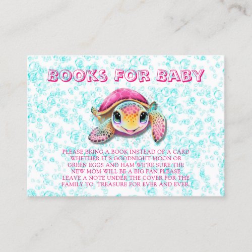 Hot_pink and Teal Turtle Books For Baby Business Card