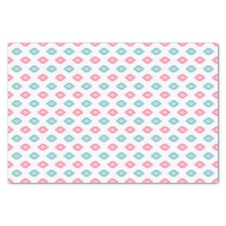Hot Pink and Turqoise Geometric Aztec Pattern Tissue Paper
