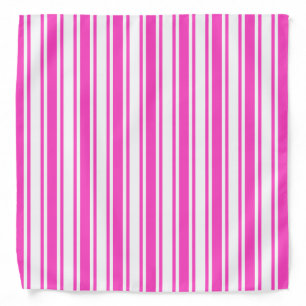 Hot pink and white candy stripes bandana