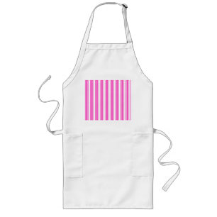 Hot pink and white candy stripes long apron