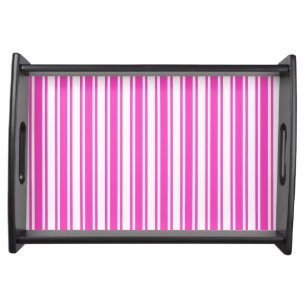 Hot pink and white candy stripes serving tray