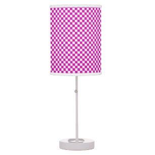 Hot Pink and White Checkered Table Lamp