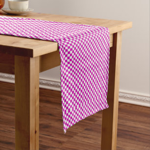 Hot Pink and White Checkered Table Runner