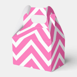 Hot Pink And White Chevron Pattern Favor Box