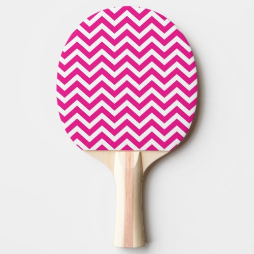 Hot Pink and White Chevron Pattern Ping_Pong Paddle