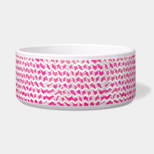 Hot Pink and White Chevron Zebra Bowl